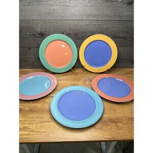Lindt Stymeist Colorways 11” Dinner Plates Multicolored Round Japan~set Of 5